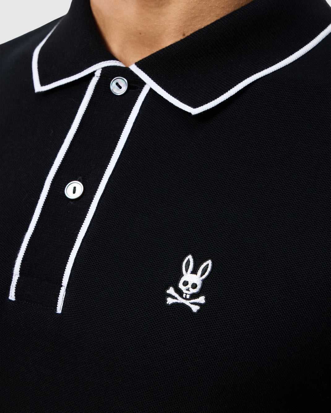 Polos Psycho Bunny Dallas Pique Polo Shirt Noir Blanche Homme | CNX-90346644